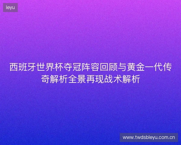 西班牙世界杯夺冠阵容回顾与黄金一代传奇解析全景再现战术解析